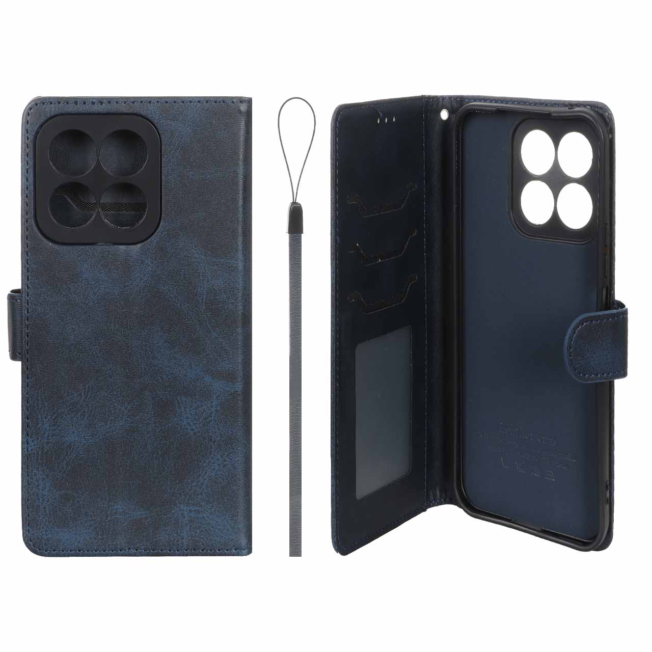 کیف موبایل مگنتی درجه یک داخل خز MNC Plus مدل Honor X8c - سرمه ای