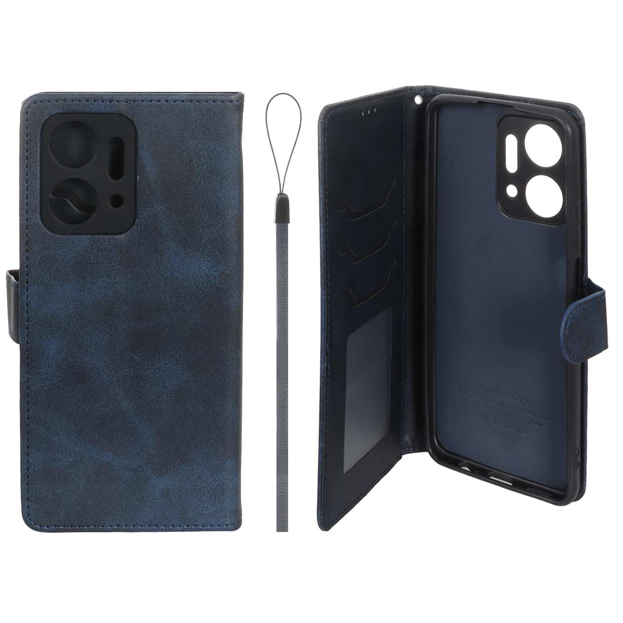 کیف موبایل مگنتی درجه یک داخل خز MNC Plus مدل Honor X7a - سرمه ای