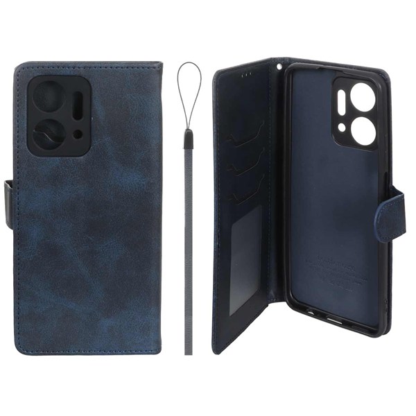 کیف موبایل مگنتی درجه یک داخل خز MNC Plus مدل Honor X7a - سرمه ای