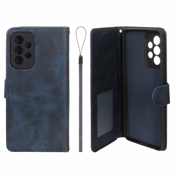 کیف موبایل مگنتی درجه یک داخل خز MNC Plus مدل Samsung Galaxy A53 - سرمه ای