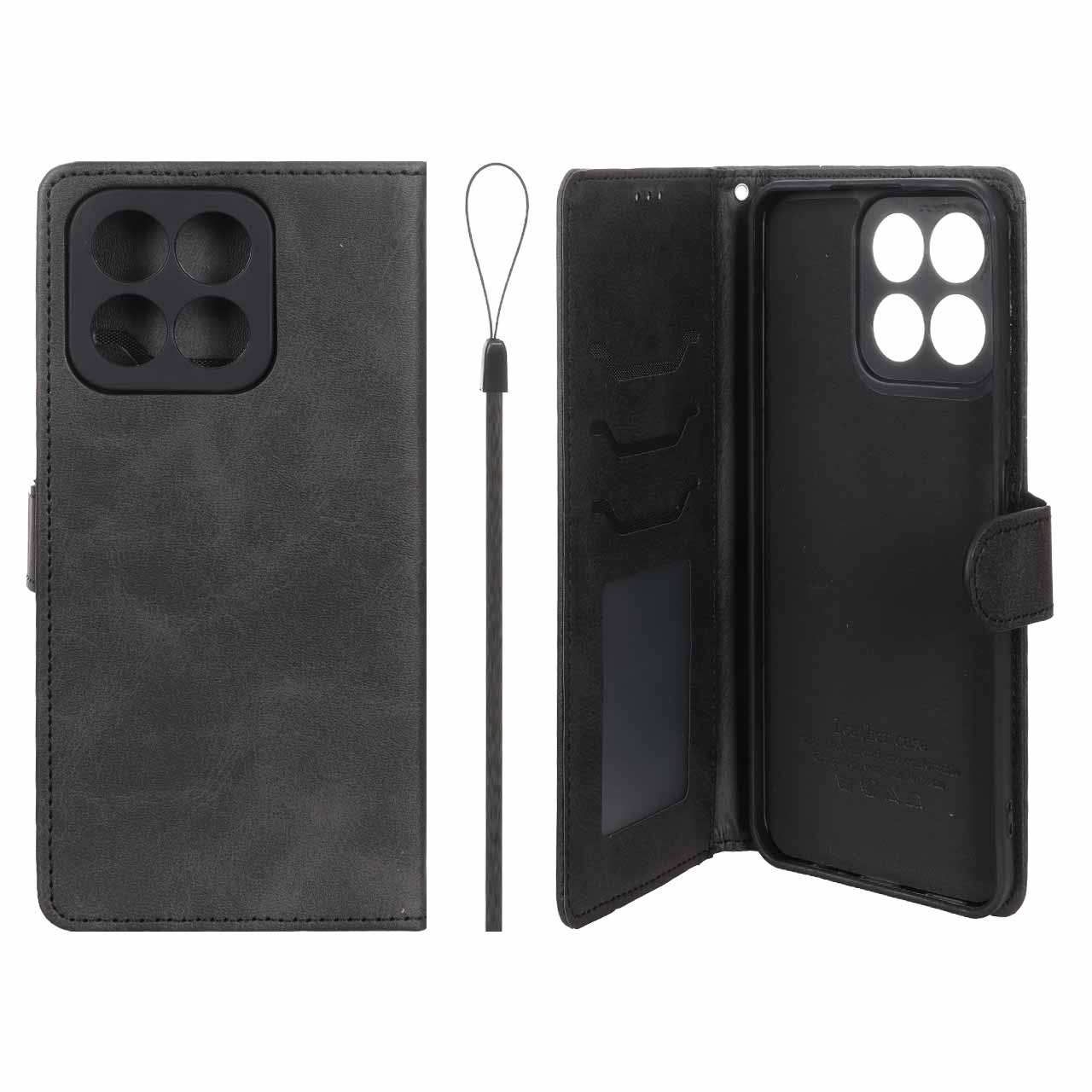 کیف موبایل مگنتی درجه یک داخل خز MNC Plus مدل Honor X7c - مشکی