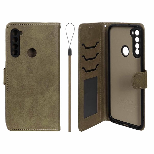 کیف موبایل مگنتی درجه یک داخل خز MNC Plus مدل Xiaomi Redmi Note 8 - سبز زیتونی