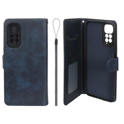 کیف موبایل مگنتی درجه یک داخل خز MNC Plus مدل Xiaomi Redmi Note 11 4G / Redmi Note 11S - سرمه ای