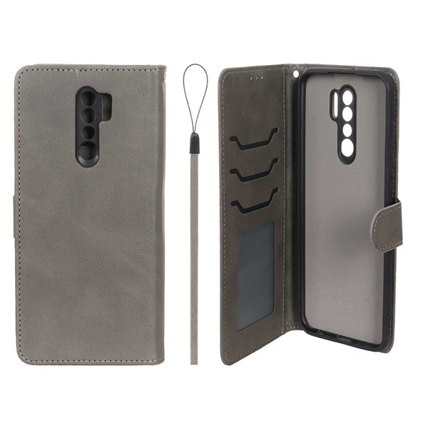 کیف موبایل مگنتی درجه یک داخل خز MNC Plus مدل Xiaomi Redmi 9 / Redmi 9 Prime / Poco M2 - خاکستری