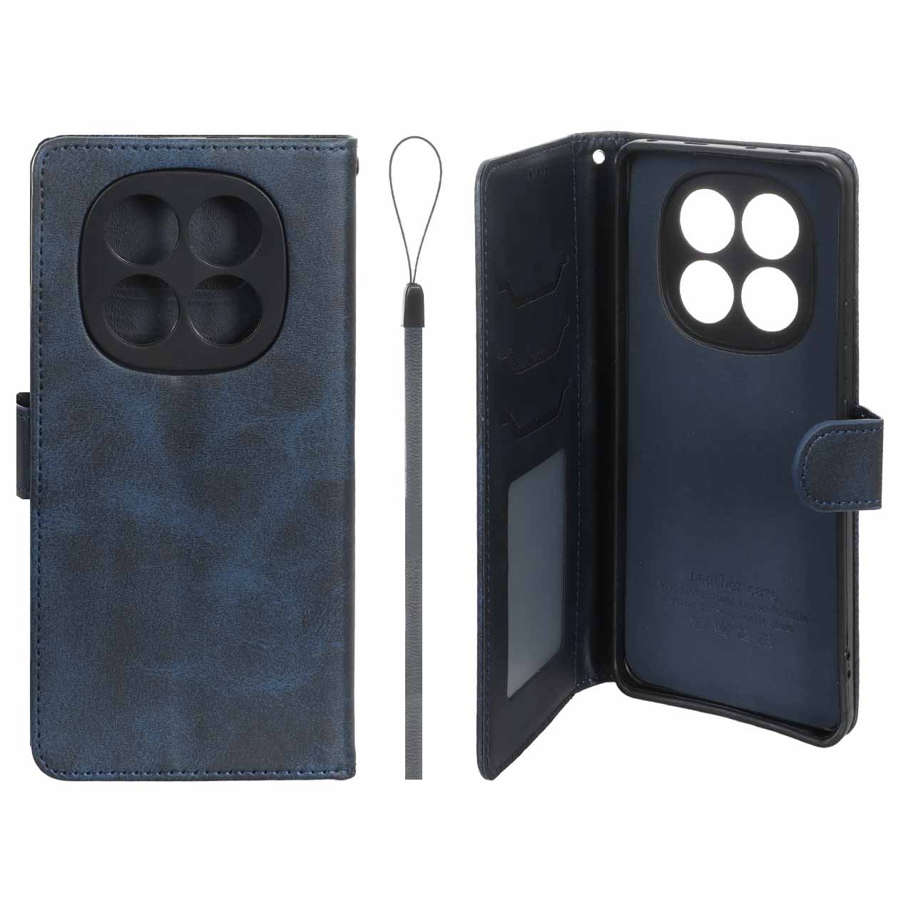 کیف موبایل مگنتی درجه یک داخل خز MNC Plus مدل Xiaomi Redmi Note 14 Pro 5G / Redmi Note 14 Pro Plus 5G / Poco X7 5G - سرمه ای