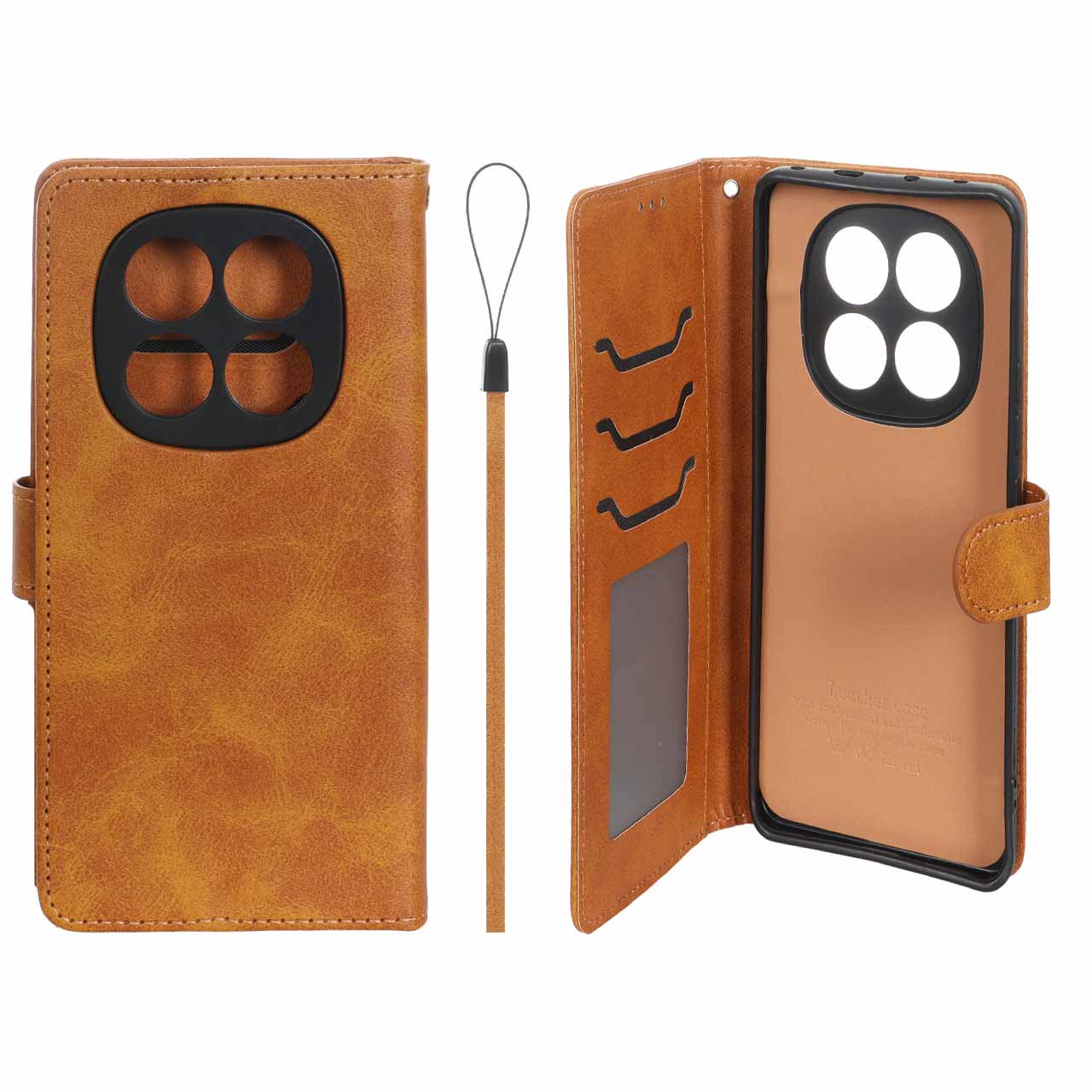 کیف موبایل مگنتی درجه یک داخل خز MNC Plus مدل Xiaomi Redmi Note 14 Pro 5G / Redmi Note 14 Pro Plus 5G / Poco X7 5G - عسلی