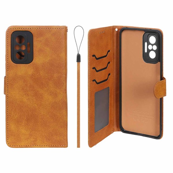کیف موبایل مگنتی درجه یک داخل خز MNC Plus مدل Xiaomi Redmi Note 10 Pro 4G / Redmi Note 10 Pro Max - عسلی