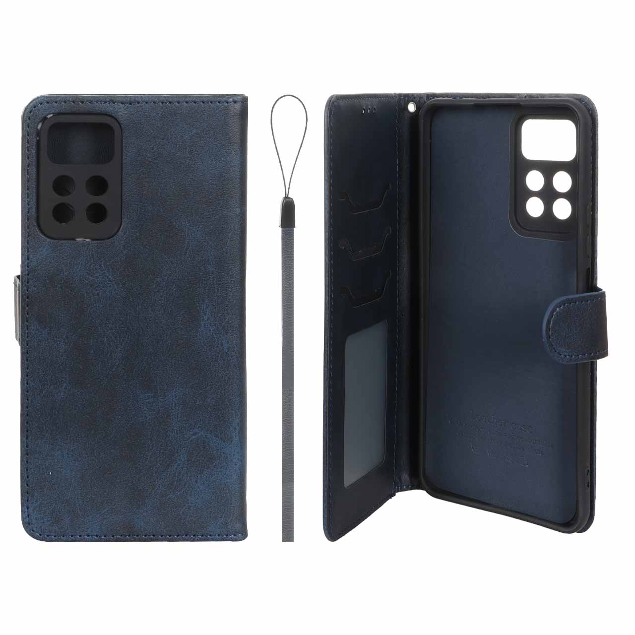 کیف موبایل مگنتی درجه یک داخل خز MNC Plus مدل Xiaomi Redmi Note 11 Pro Plus - سرمه ای