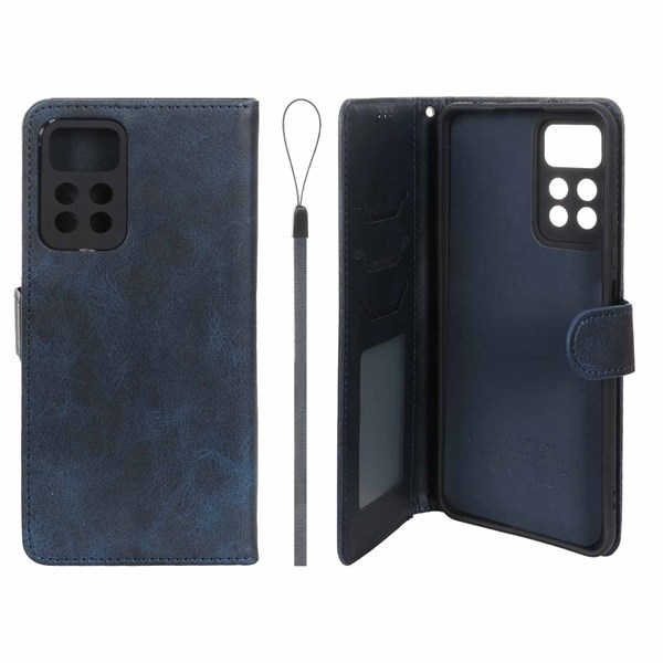 کیف موبایل مگنتی درجه یک داخل خز MNC Plus مدل Xiaomi Redmi Note 11 Pro Plus - سرمه ای