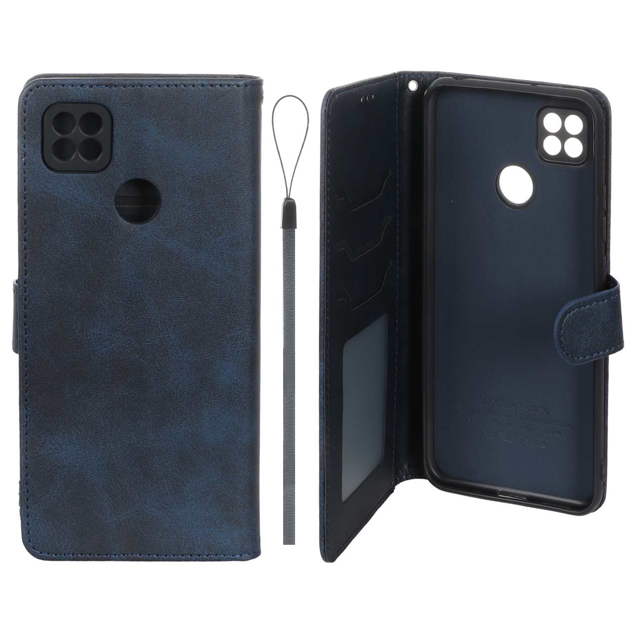کیف موبایل مگنتی درجه یک داخل خز MNC Plus مدل Xiaomi Redmi 10A / Redmi 9C / Poco C31 - سرمه ای