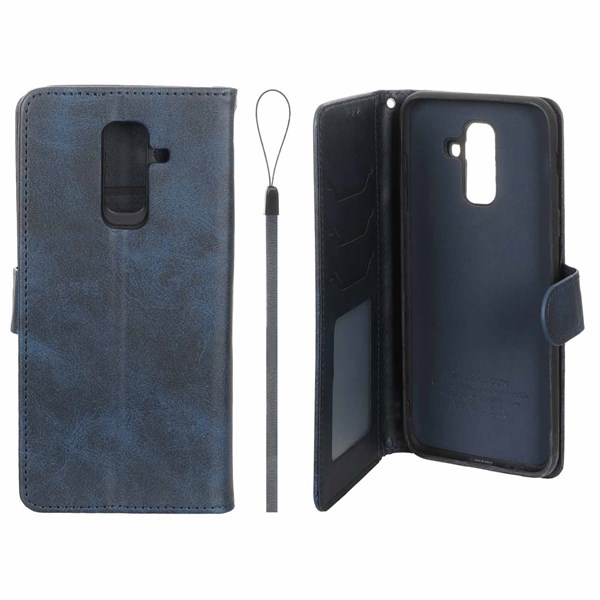 کیف موبایل مگنتی درجه یک داخل خز MNC Plus مدل Samsung Galaxy A6 Plus - سرمه ای
