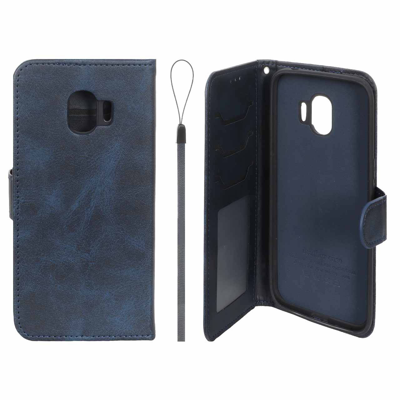 کیف موبایل مگنتی درجه یک داخل خز MNC Plus مدل Samsung Galaxy J2 Pro / J250 - سرمه ای