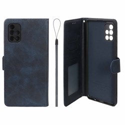 کیف موبایل مگنتی درجه یک داخل خز MNC Plus مدل Samsung Galaxy A71 - سرمه ای