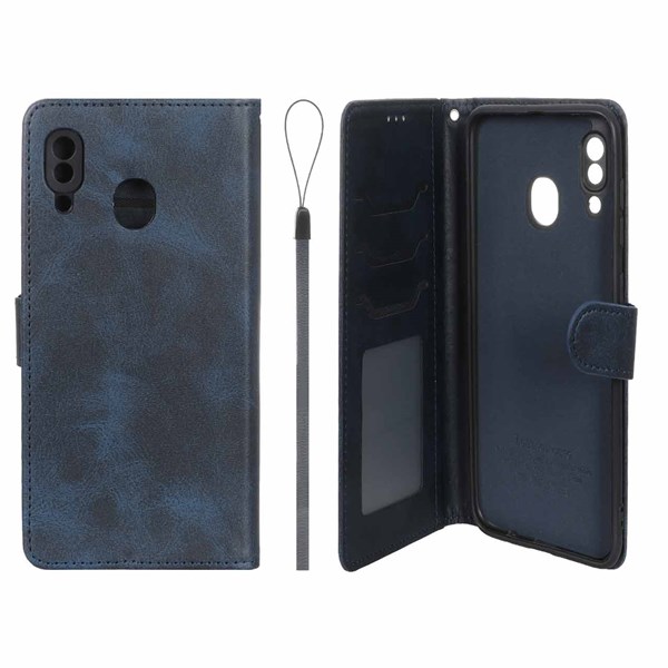 کیف موبایل مگنتی درجه یک داخل خز MNC Plus مدل Samsung Galaxy A30 / A20 - سرمه ای