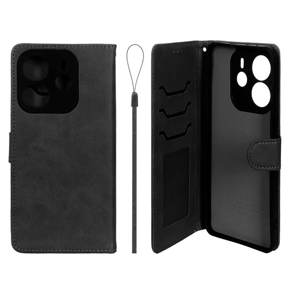 کیف موبایل مگنتی درجه یک داخل خز MNC Plus مدل Xiaomi Redmi Note 14 4G - مشکی