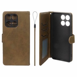 کیف موبایل مگنتی درجه یک داخل خز MNC Plus مدل Honor X6a - سبز زیتونی