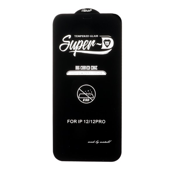 محافظ صفحه نمایش شیشه ای Apple iPhone 12 / iPhone 12 Pro - Full Cover Super D Mietubl - مشکی (بدون پک) - NTC ORG