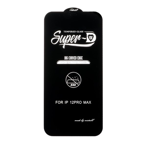 محافظ صفحه نمایش شیشه ای Apple iPhone 12 Pro Max - Full Cover Super D Mietubl - مشکی (بدون پک) - NTC ORG