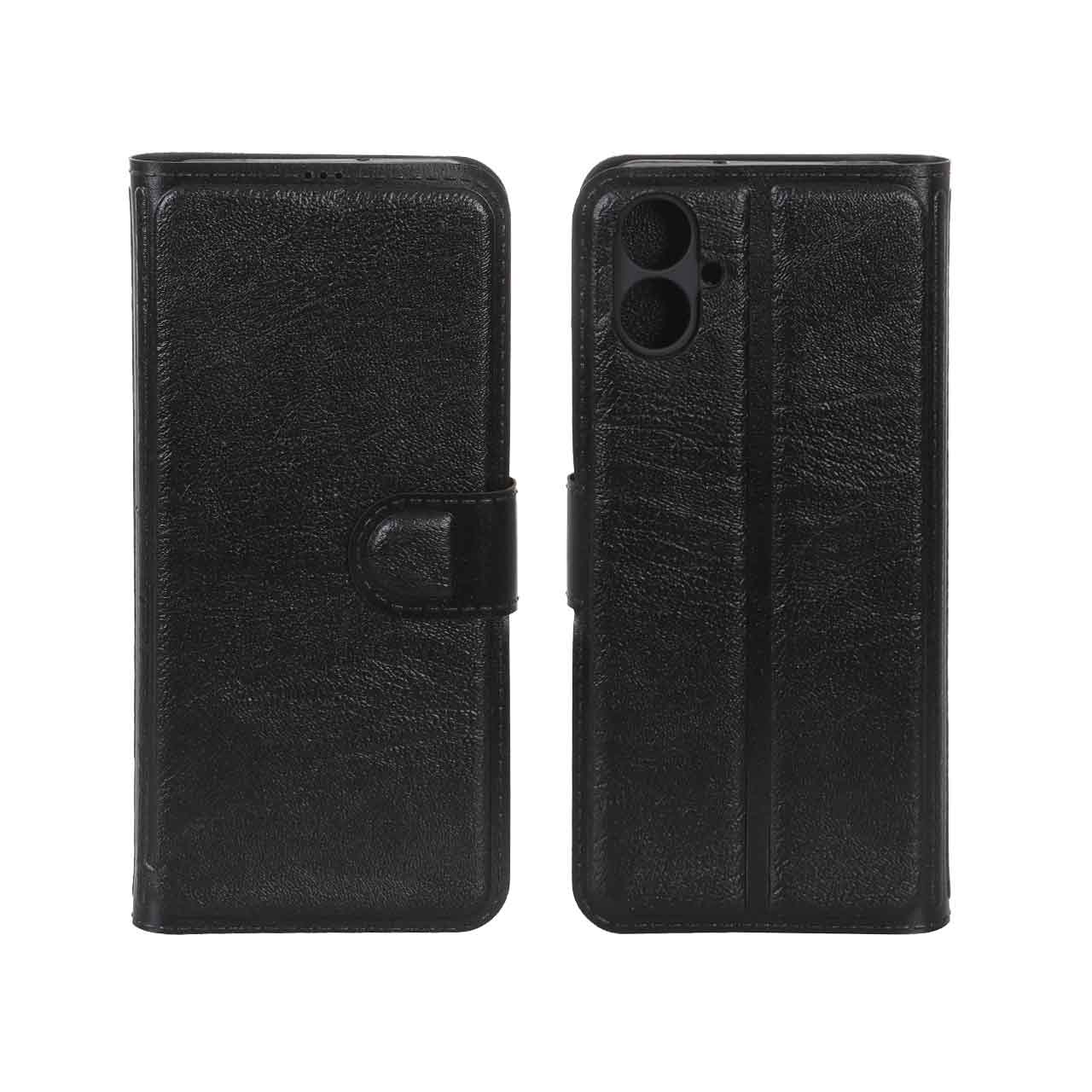 کیف موبایل چرمی مگنتی محافظ لنزدار Samsung Galaxy A06 - مشکی