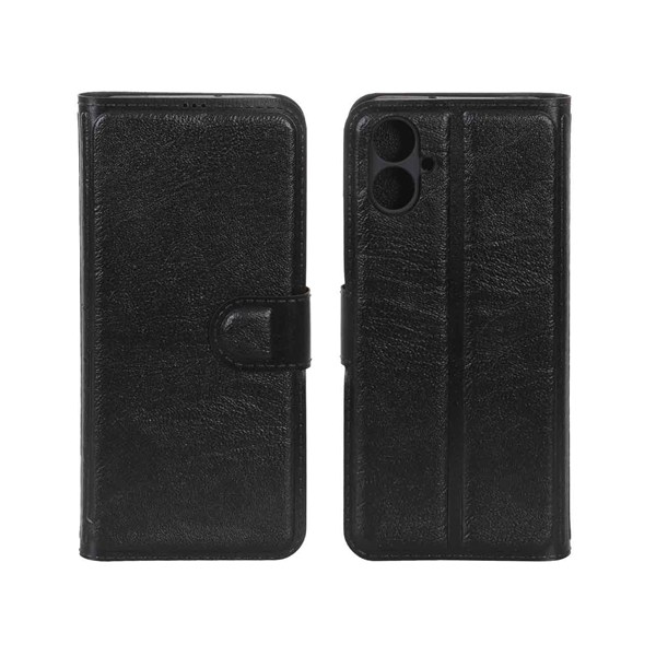 کیف موبایل چرمی مگنتی محافظ لنزدار Samsung Galaxy A06 - مشکی