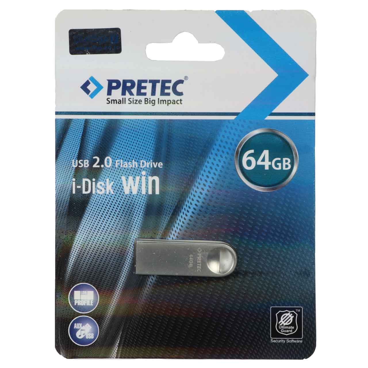 فلش مموری Pretec USB2.0 مدل Win ظرفیت 64GB - نقره ای (گارانتی فراگامان)