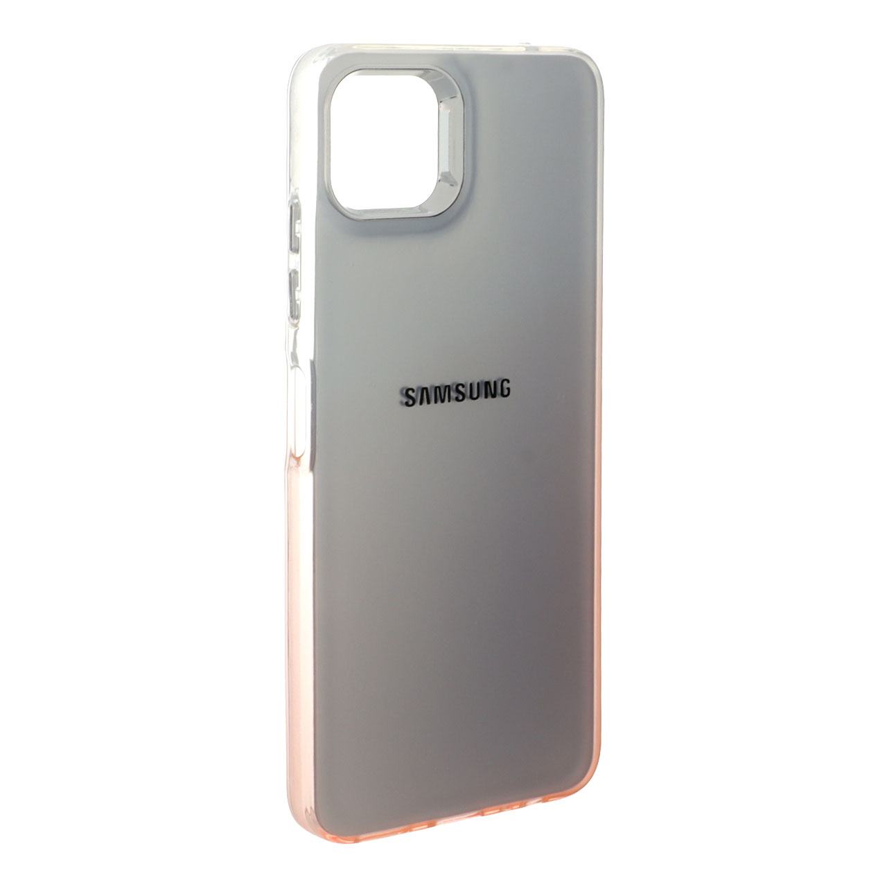 قاب SO COOL لنز متال لوگودار دور رنگی Samsung Galaxy A22 5G - شفاف نارنجی