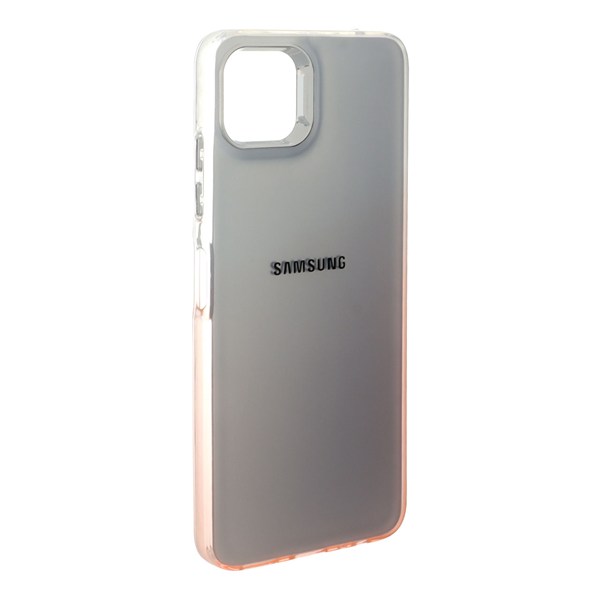 قاب SO COOL لنز متال لوگودار دور رنگی Samsung Galaxy A22 5G - شفاف نارنجی