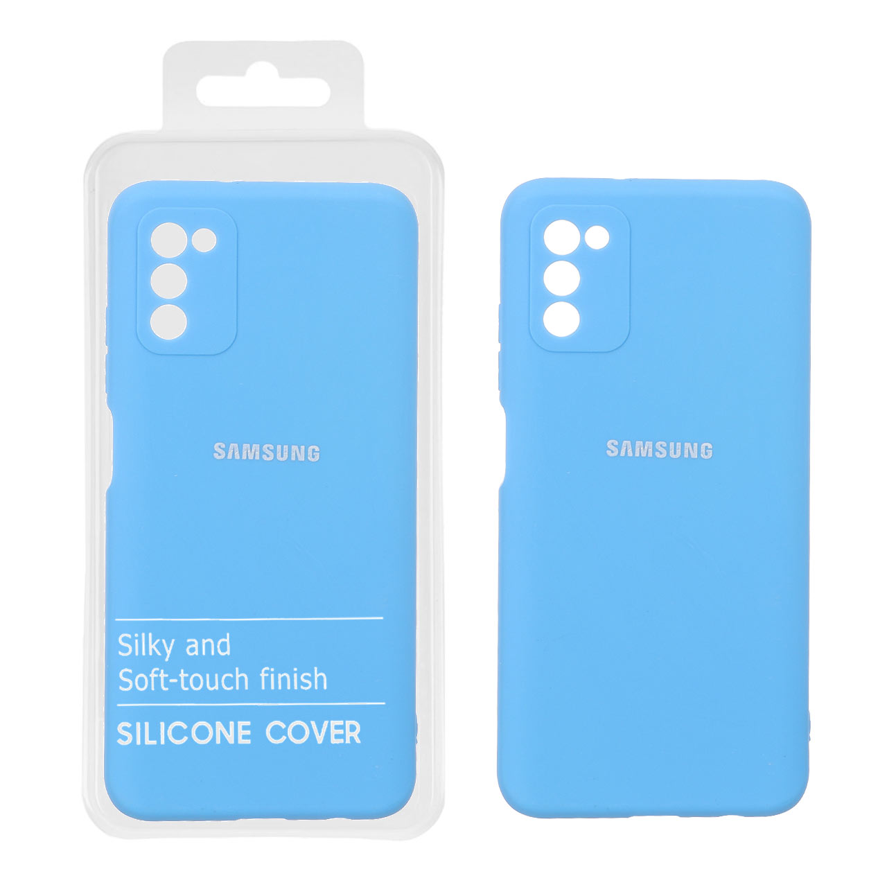 قاب نیو سیلیکون محافظ لنزدار RFF مدل Samsung Galaxy A03s / A02s - آبی (پک دار)
