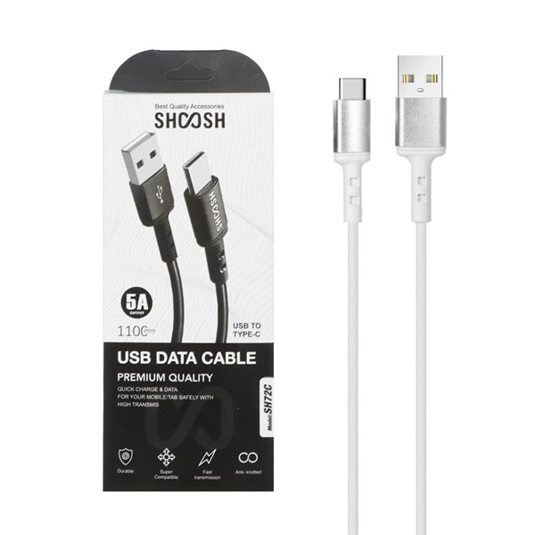 کابل شارژ 1.1 متری فست Shoosh Type-C مدل SH72C - سفید - SMO