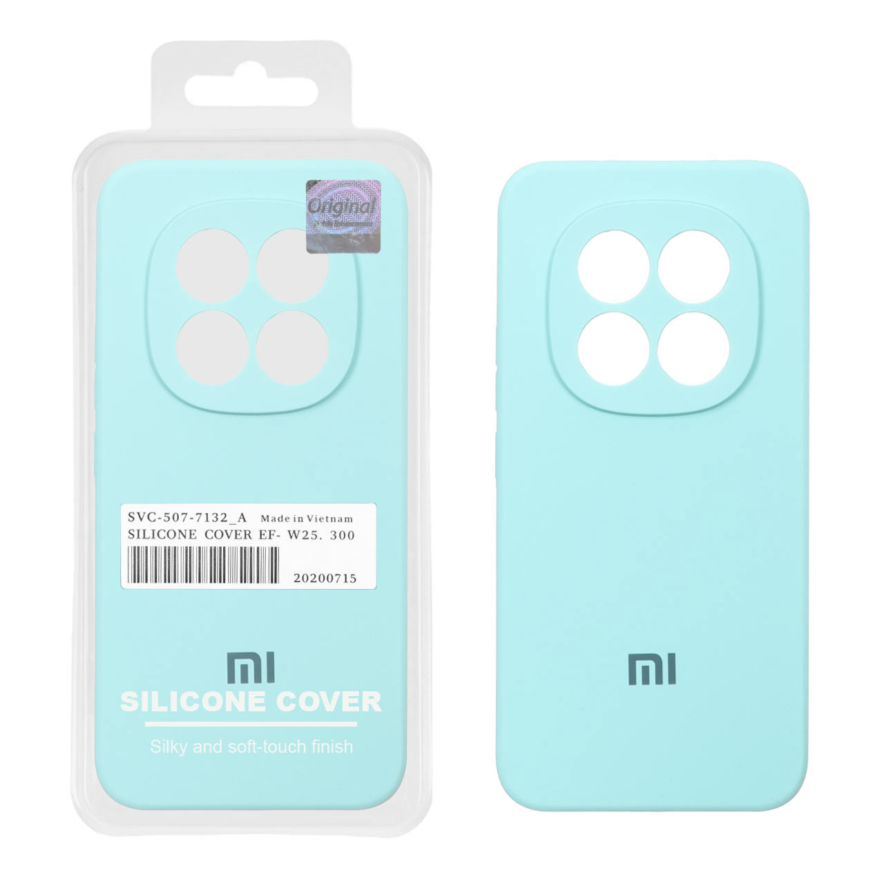 قاب سیلیکونی پاک کنی اورجینال Master Quality مدل Xiaomi Redmi Note 15 Pro Plus - سبزآبی (پک دار)