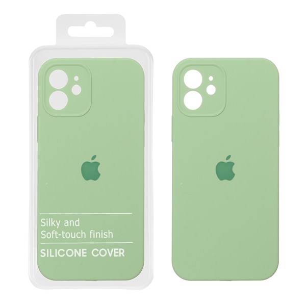 قاب سیلیکونی پاک کنی محافظ لنزدار اورجینال Apple iPhone 12 - سبز مغز پسته ای (پک اصلی)