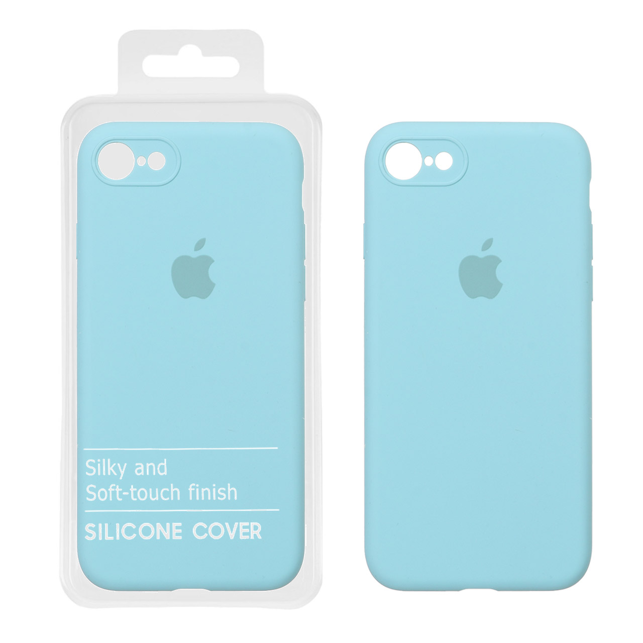 قاب سیلیکونی پاک کنی محافظ لنزدار اورجینال Apple iPhone 7 / iPhone 8 / iPhone SE (2020) - فیروزه ای (پک اصلی)
