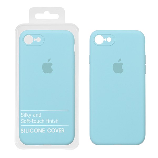 قاب سیلیکونی پاک کنی محافظ لنزدار اورجینال Apple iPhone 7 / iPhone 8 / iPhone SE (2020) - فیروزه ای (پک اصلی)