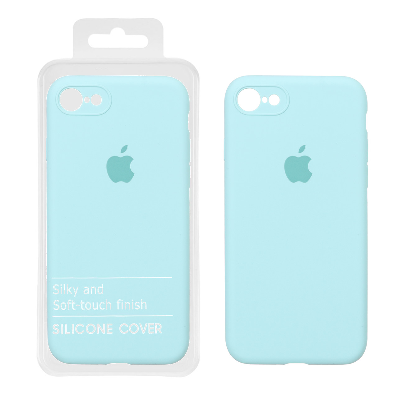 قاب سیلیکونی پاک کنی محافظ لنزدار اورجینال Apple iPhone 7 / iPhone 8 / iPhone SE (2020) - سبزآبی (پک اصلی)
