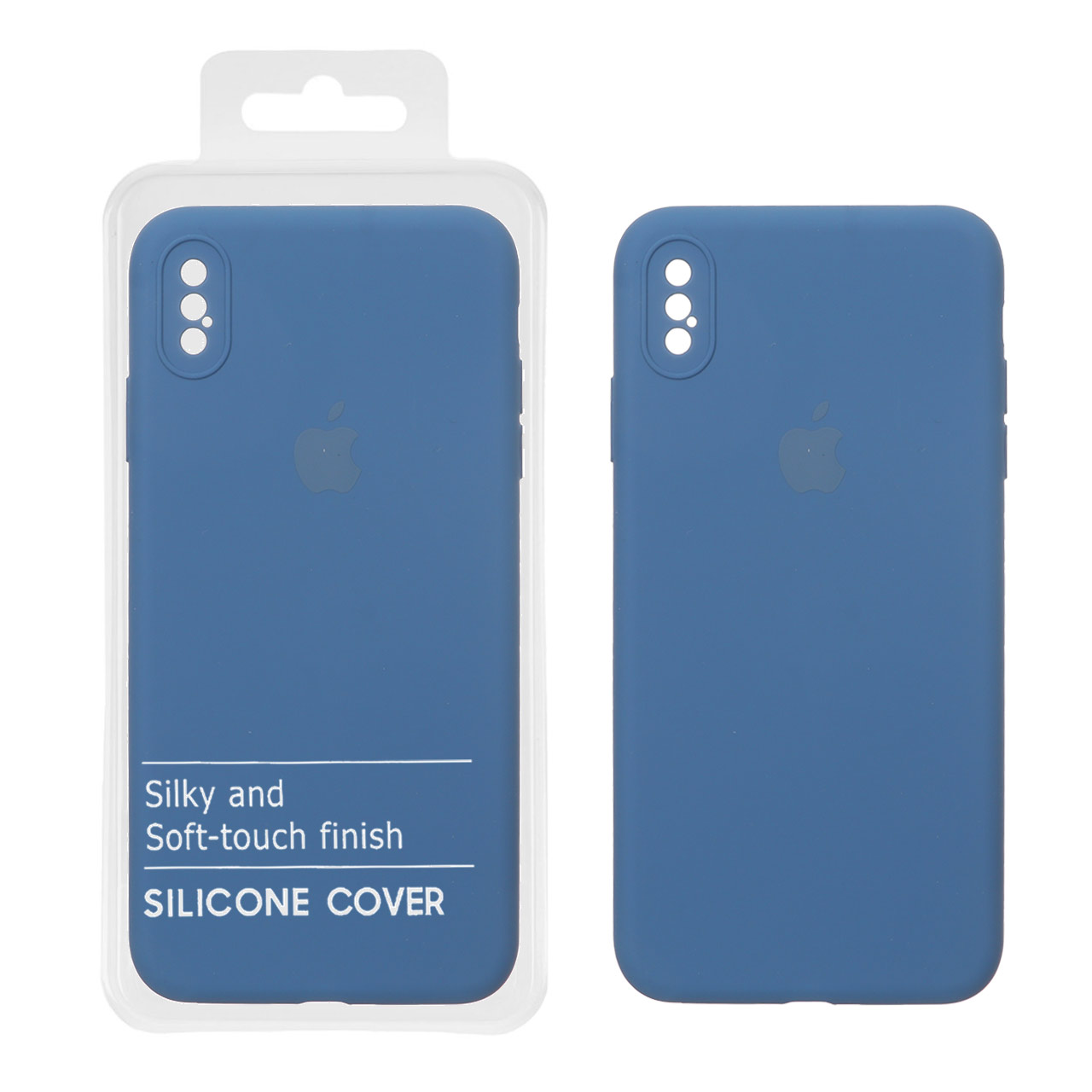 قاب سیلیکونی پاک کنی محافظ لنزدار اورجینال Apple iPhone X Max / iPhone XS Max - آبی تیره (پک اصلی)