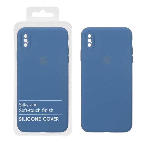 قاب سیلیکونی پاک کنی محافظ لنزدار اورجینال Apple iPhone X Max / iPhone XS Max - آبی تیره (پک اصلی)