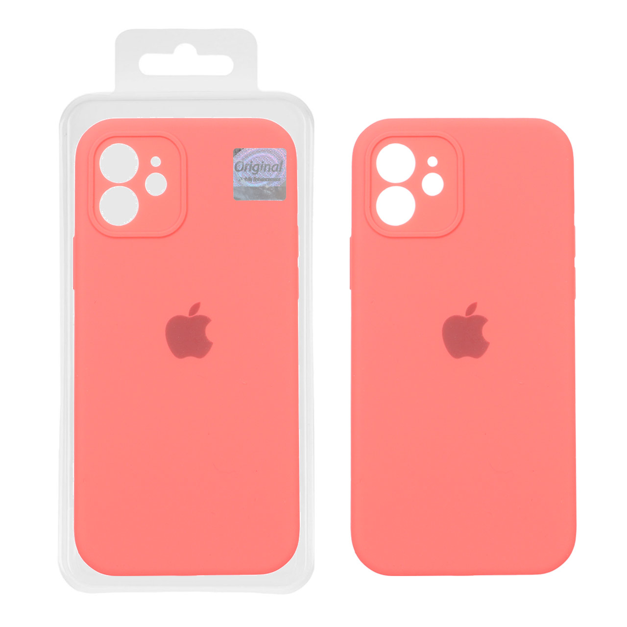 قاب سیلیکونی پاک کنی اورجینال Master Quality مدل Apple iPhone 12 - مرجانی (پک دار)