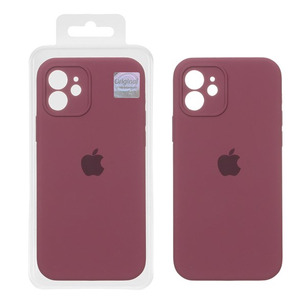 قاب سیلیکونی پاک کنی اورجینال Master Quality مدل Apple iPhone 12 - زرشکی (پک دار)