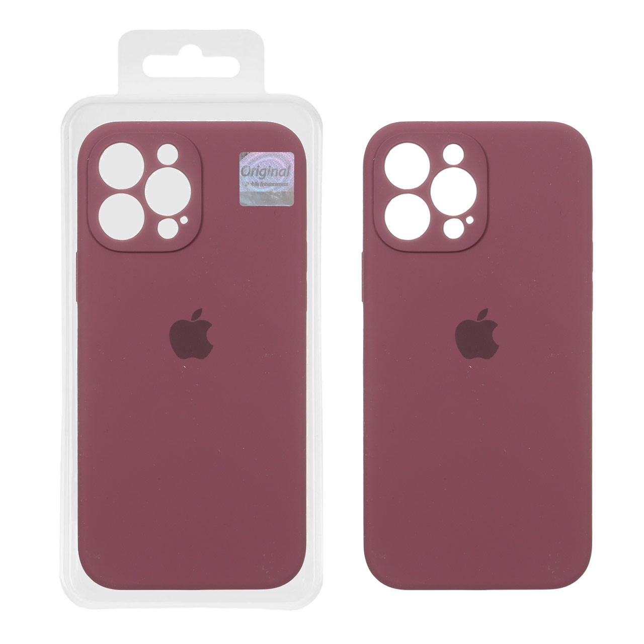 قاب سیلیکونی پاک کنی اورجینال Master Quality مدل Apple iPhone 13 Pro Max - زرشکی (پک دار)