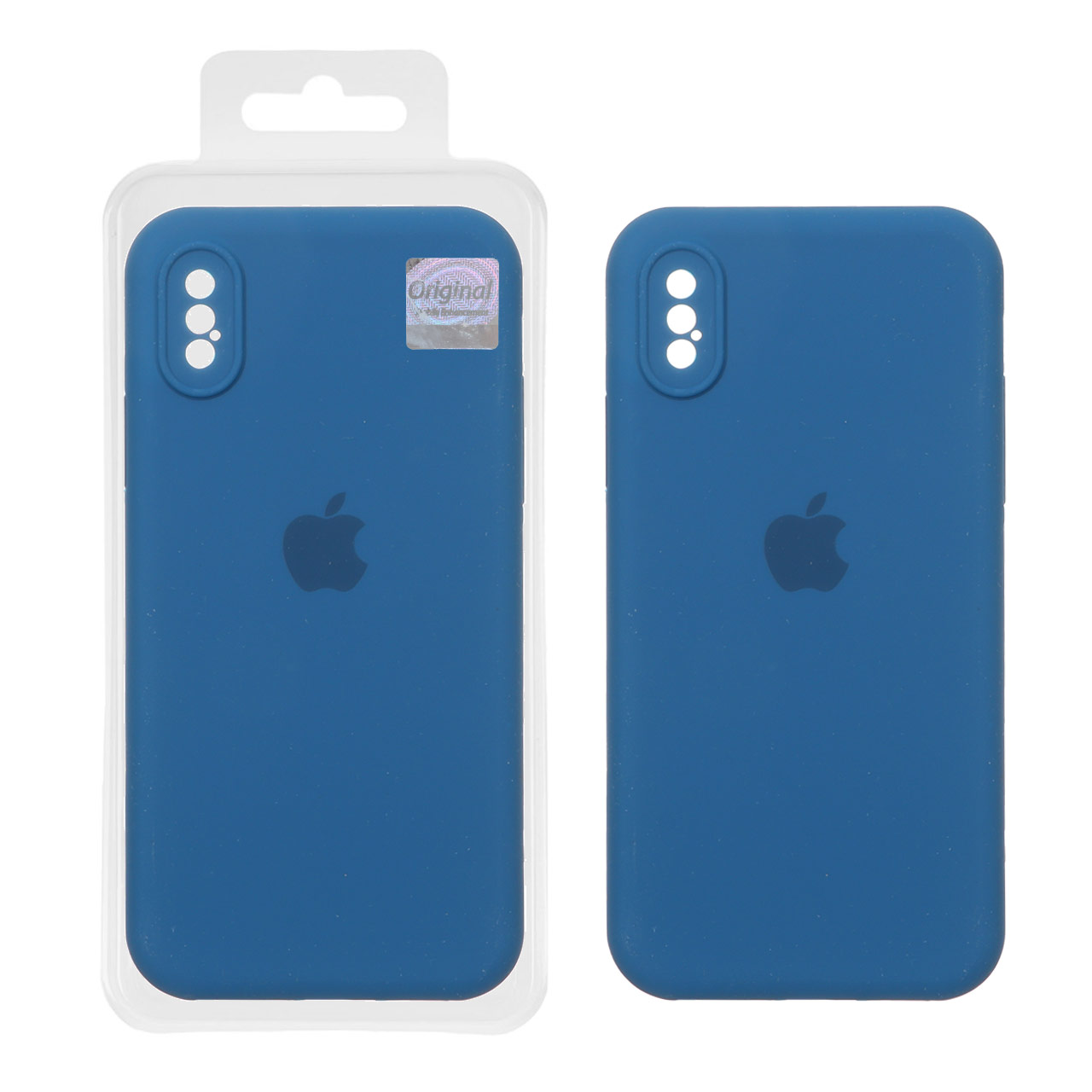 قاب سیلیکونی پاک کنی اورجینال Master Quality مدل Apple iPhone X / iPhone XS - آبی کاربنی (پک دار)