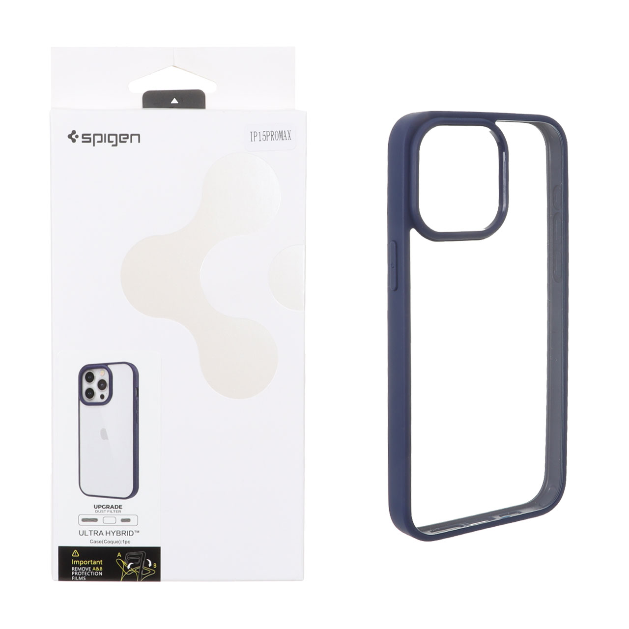 قاب اورجینال Spigen با توری اسپیکر فلزی Apple iPhone 15 Pro Max - سرمه ای (پک دار)