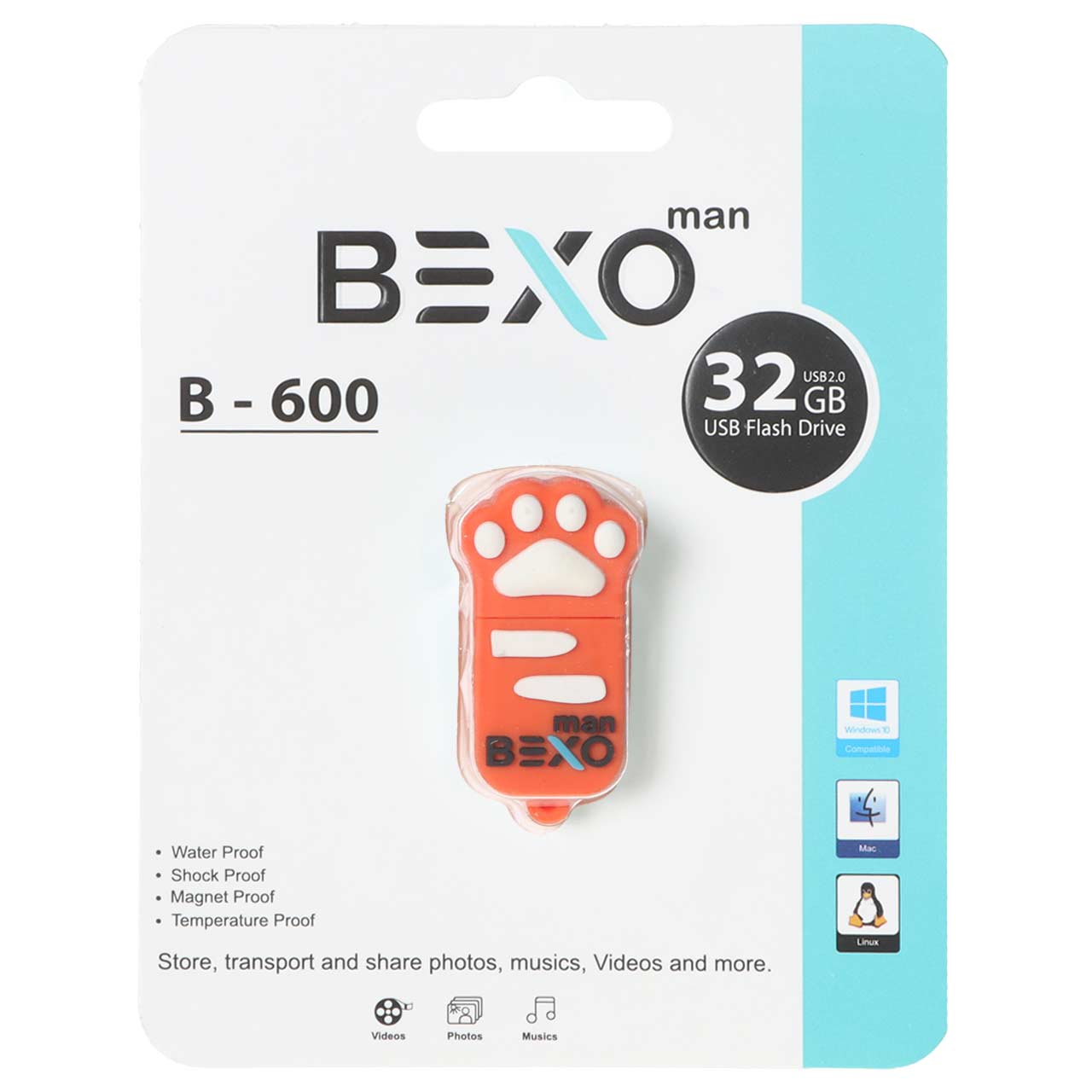 فلش مموری BEXO USB2.0 مدل B-600 ظرفیت 32GB - نارنجی (گارانتی داده پردازی آواتک)