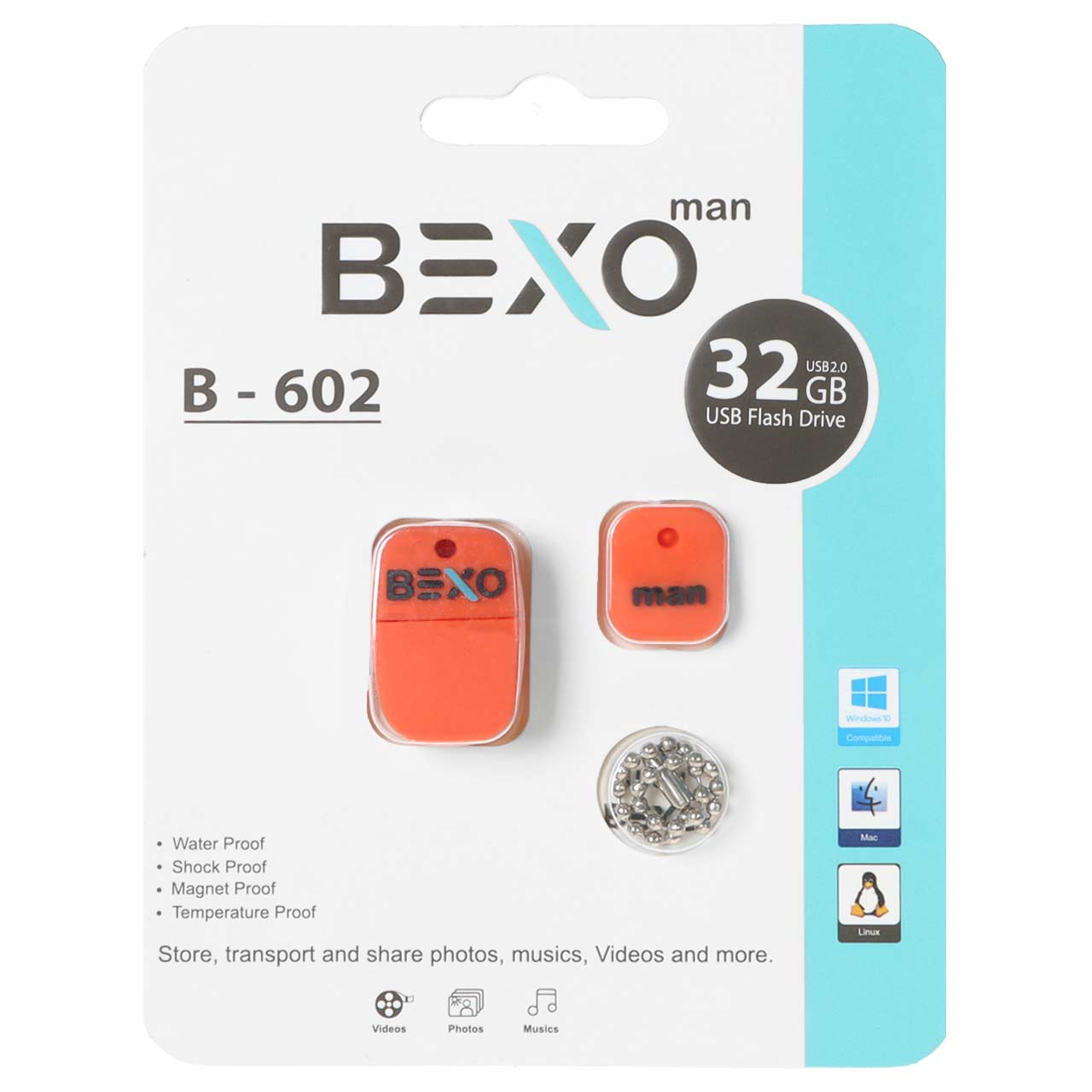 فلش مموری BEXO USB2.0 مدل B-602 ظرفیت 32GB - نارنجی (گارانتی داده پردازی آواتک)