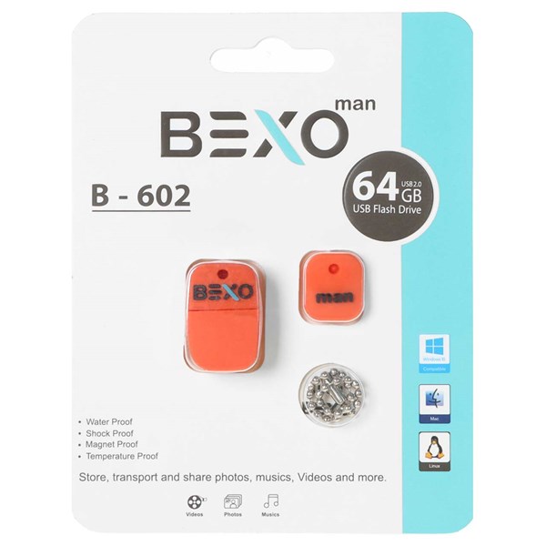 فلش مموری BEXO USB2.0 مدل B-602 ظرفیت 64GB - نارنجی (گارانتی داده پردازی آواتک)