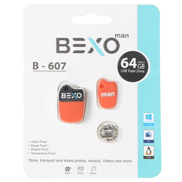 فلش مموری BEXO USB2.0 مدل B-607 ظرفیت 64GB - نارنجی (گارانتی داده پردازی آواتک)