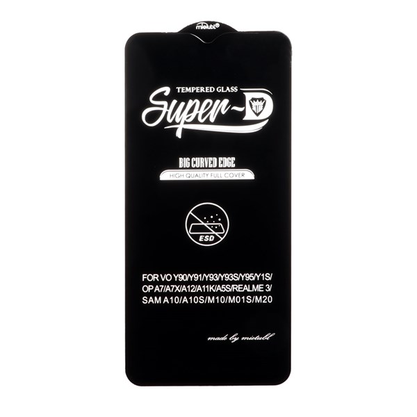 محافظ صفحه نمایش شیشه ای Samsung Galaxy A10 / A10s / M10 / M20 / M01s - Full Cover Super D Mietubl - ESD - مشکی (بدون پک) - NTC ORG
