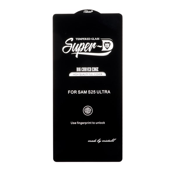 محافظ صفحه نمایش شیشه ای Samsung Galaxy S25 Ultra - Full Cover Super D Mietubl - ESD - مشکی (بدون پک) - NTC ORG