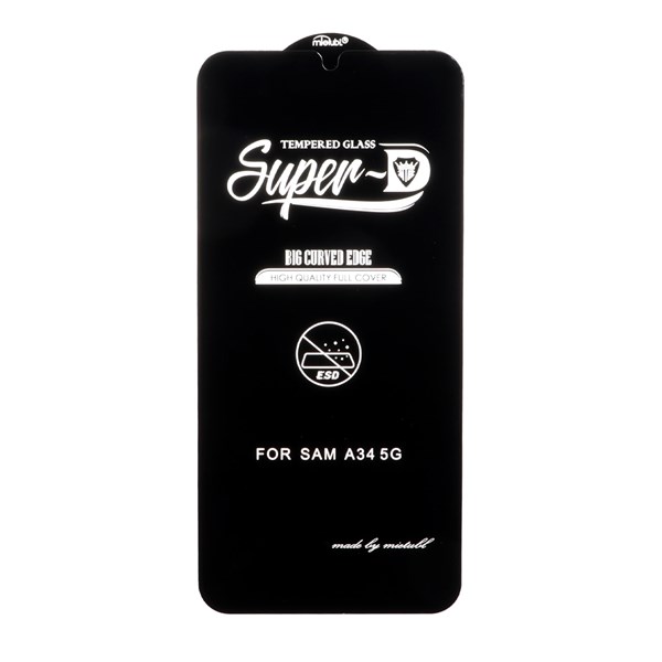 محافظ صفحه نمایش شیشه ای Samsung Galaxy A34 - Full Cover Super D Mietubl - ESD - مشکی (بدون پک) - NTC ORG