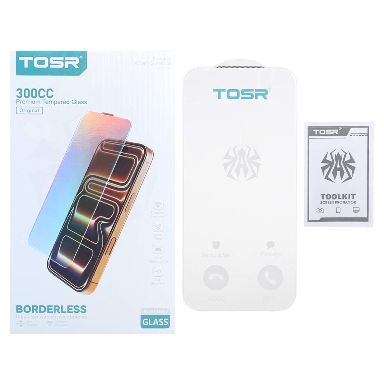محافظ صفحه نمایش شیشه ای اورجینال TOSR بدون حاشیه Apple iPhone 17 Pro Max (پک دار)
