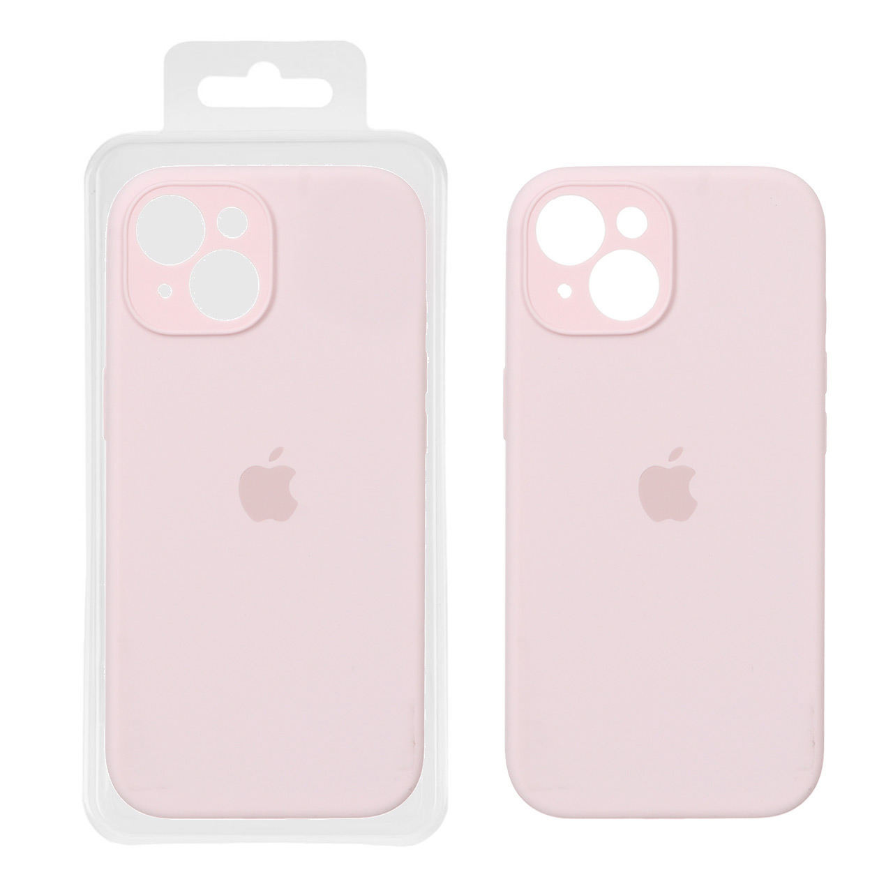 قاب سیلیکونی پاک کنی محافظ لنزدار اورجینال Apple iPhone 15 - صورتی روشن (پک اصلی)